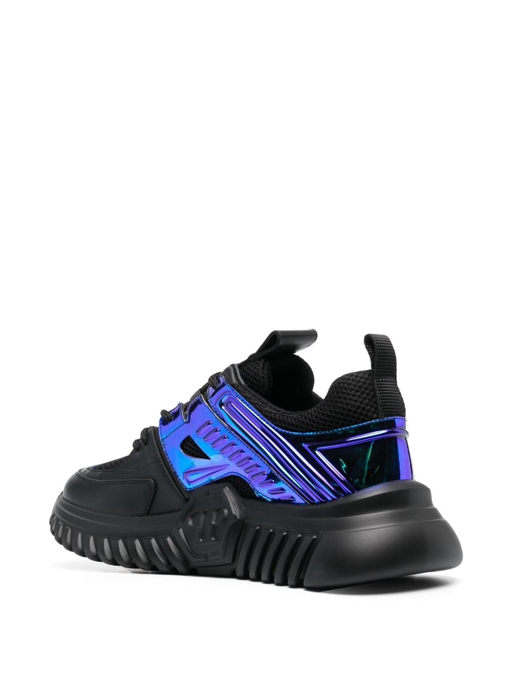 Shop Philipp Plein Holographic-effect Low-top Sneakers In Black