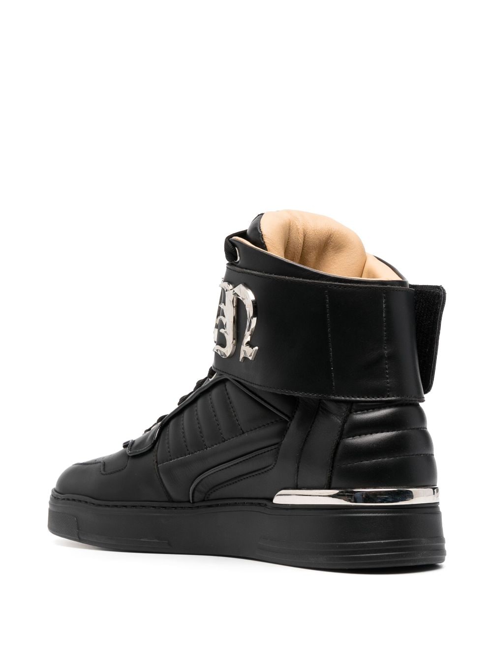 Shop Philipp Plein Gothic-plaque High-top Sneakers In Black