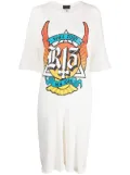 R13 logo-print T-shirt dress - Neutrals