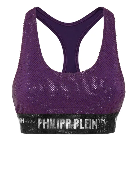 Philipp Plein rhinestone-embellished racerback bra