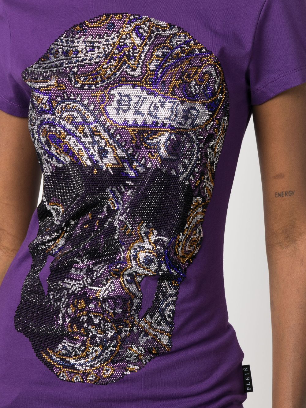 Shop Philipp Plein Sexy Pure Fit Paisley-print T-shirt In Purple