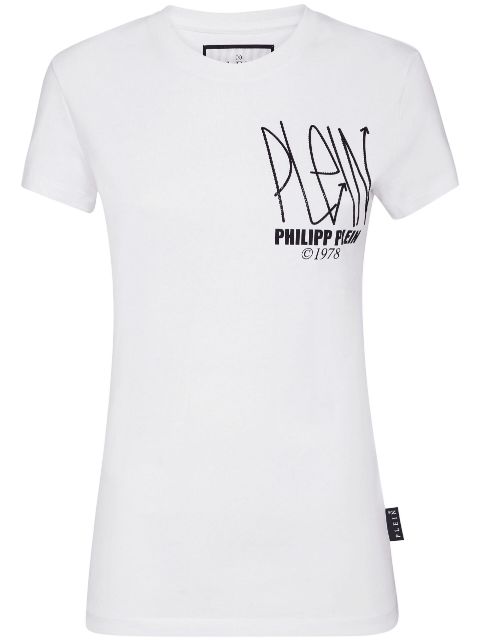 Philipp Plein logo-print logo-patch T-shirt Women