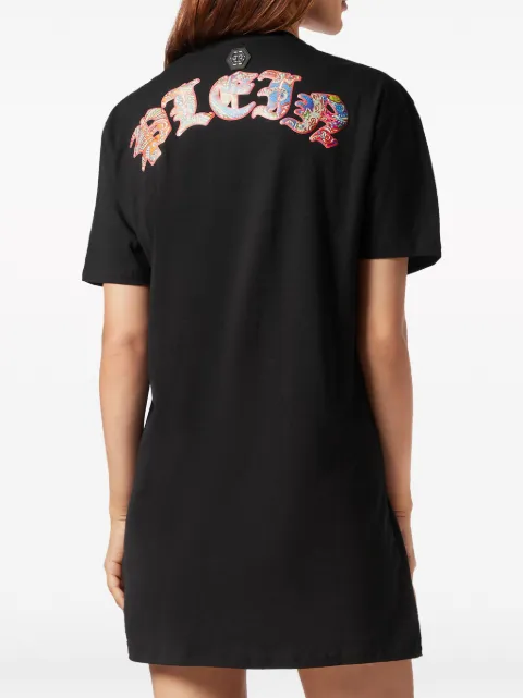Philipp Plein logo-print cotton minidress FACCWTG0516PJY002N - 2