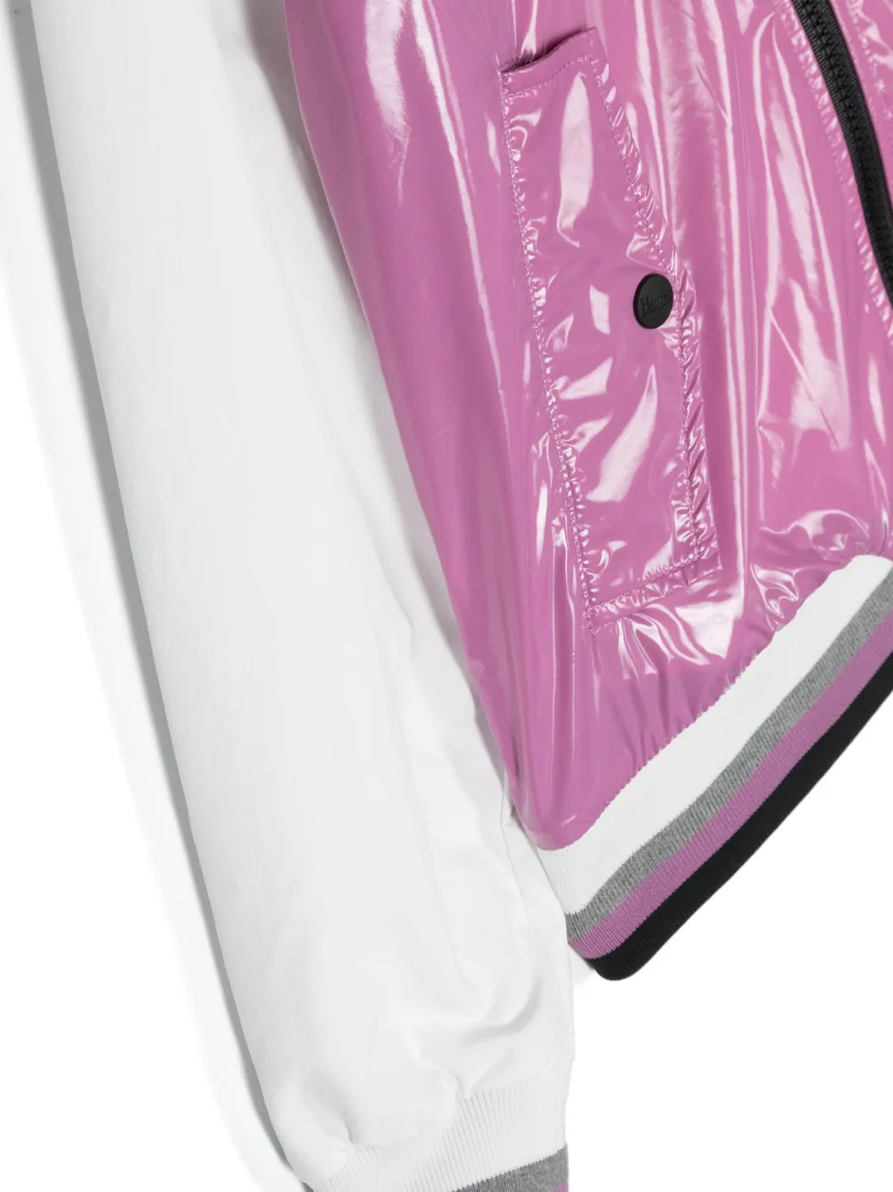 Herno Logo-print Panelled Bomber Jacket In Purple