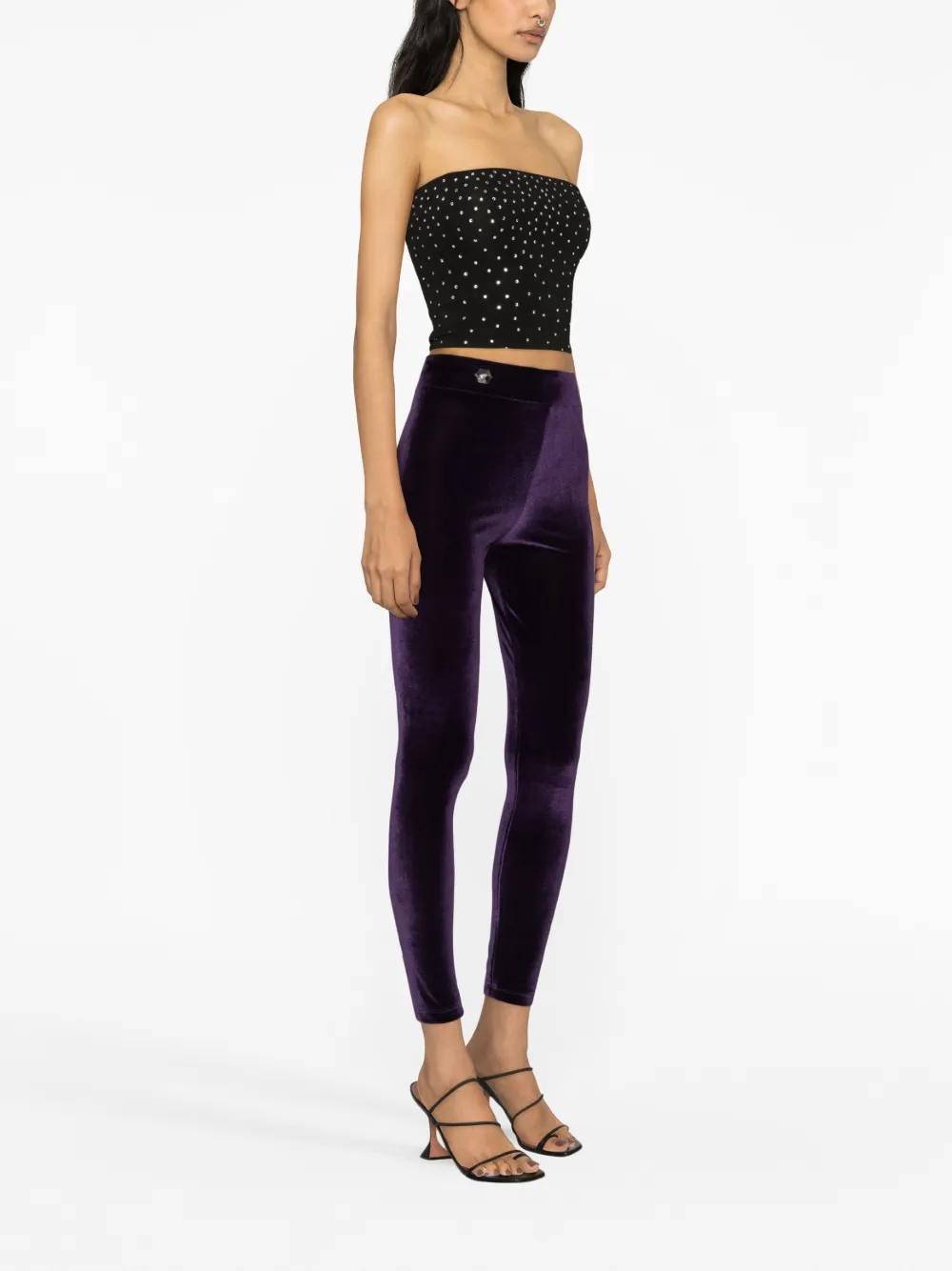 PHILIPP PLEIN BASIC VELVET LEGGINGS