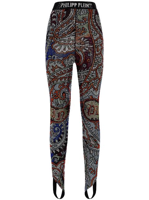 Philipp Plein paisley rhinestone-embellished leggings Women