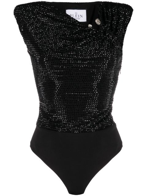 Philipp Plein crystal-embellished bodysuit Women