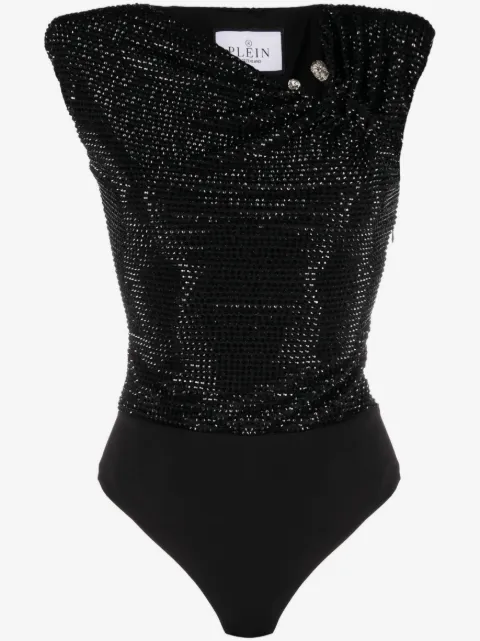 Philipp Plein crystal-embellished bodysuit