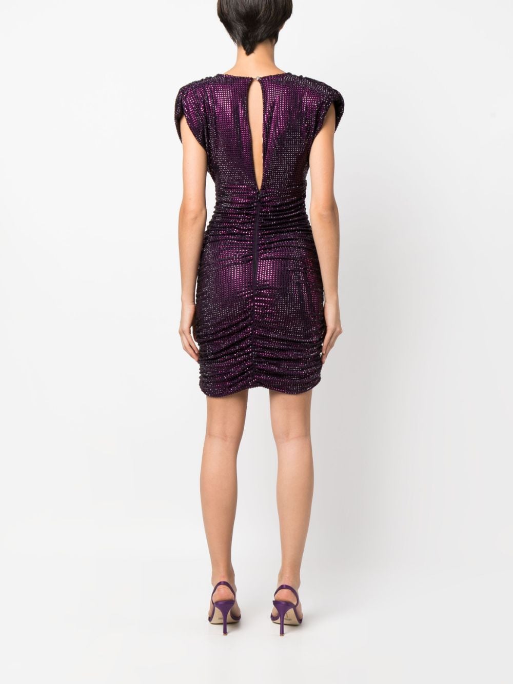 Shop Philipp Plein Rhinestone-embellished Minidress In Purple