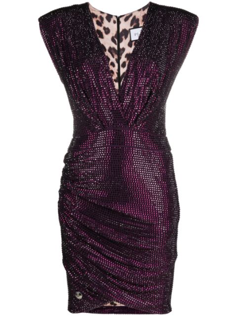 Philipp Plein crystal-embellished padded mini dress Women