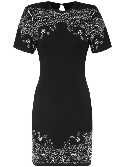 Philipp Plein paisley-print crew-neck minidress