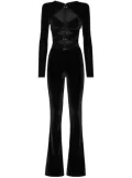 Philipp Plein cut-out velvet jumpsuit - Black