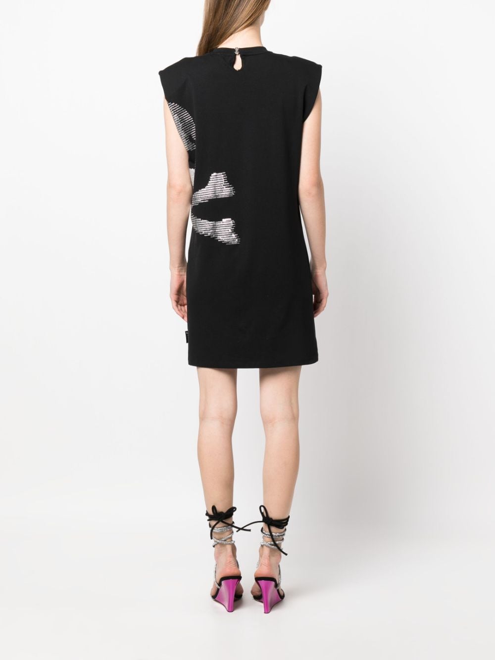Shop Philipp Plein Skull-print Sleeveless Minidress In Black