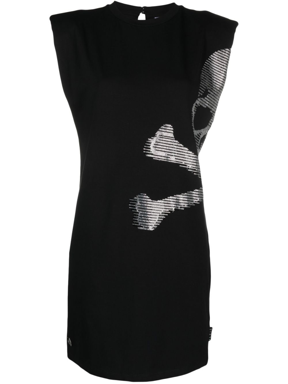 Philipp Plein Skull-print Sleeveless Minidress In Black