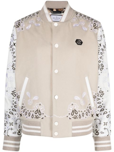 Philipp Plein paisley-embroidery bomber jacket