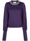 Philipp Plein Crystal-embellished wool knitted jumper - Purple
