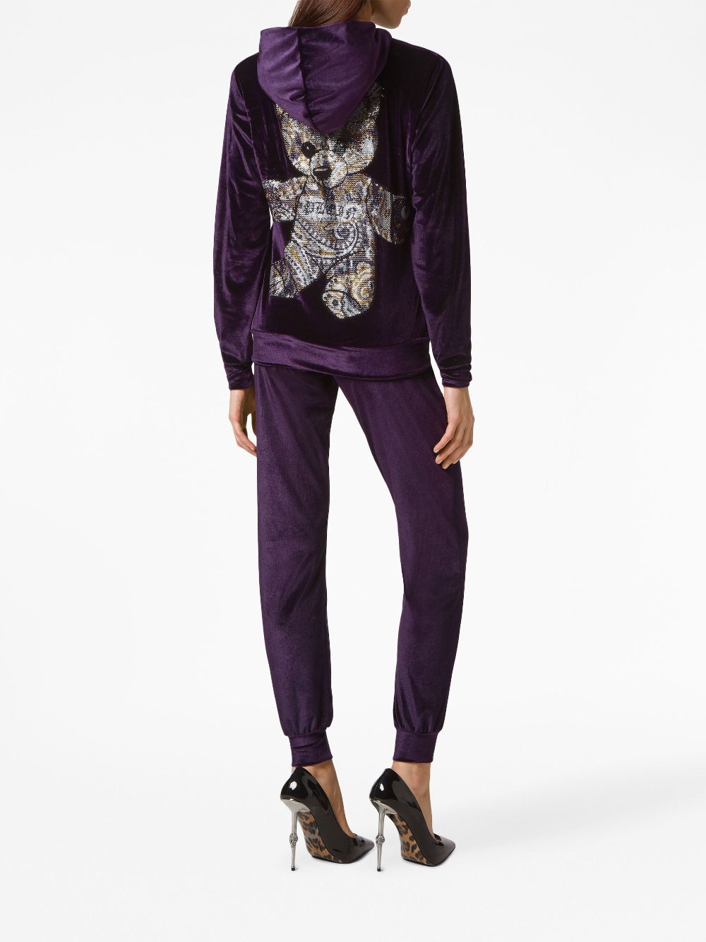 Philipp Plein logo-patch velvet tracksuit set Women