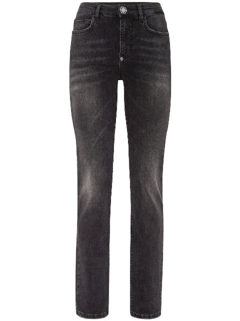 Philipp Plein mid-rise straight-leg faded jeans Women