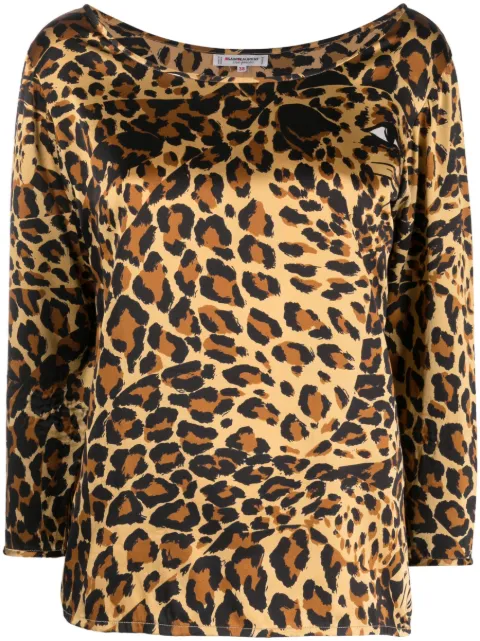 Saint Laurent Pre-Owned 1980s leopard print silk blouse