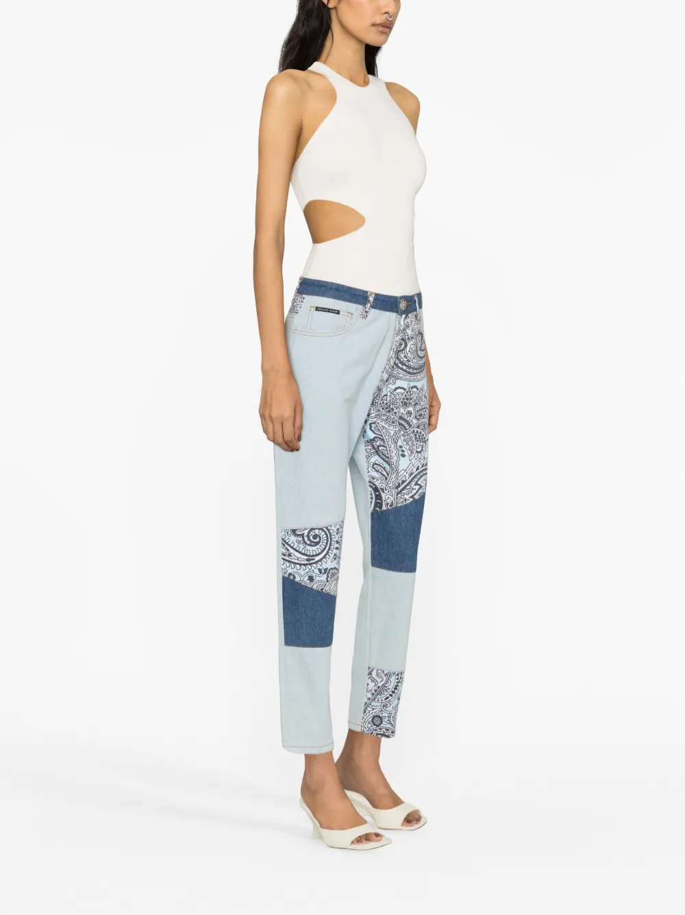 Philipp Plein Mid-rise Straight-leg Trousers In Blue