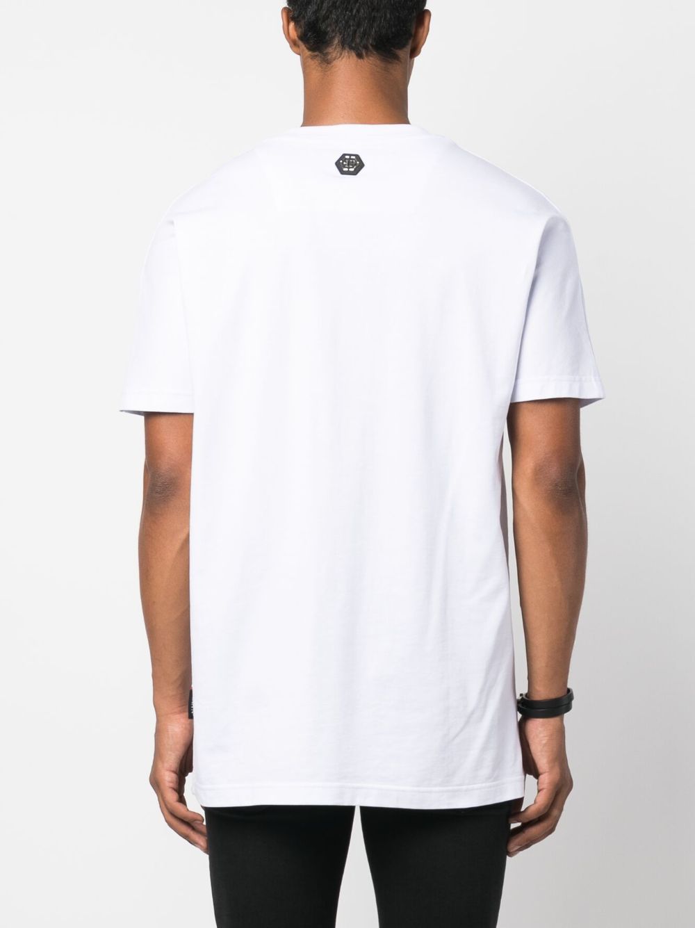 Shop Philipp Plein Logo-print Cotton T-shirt In White