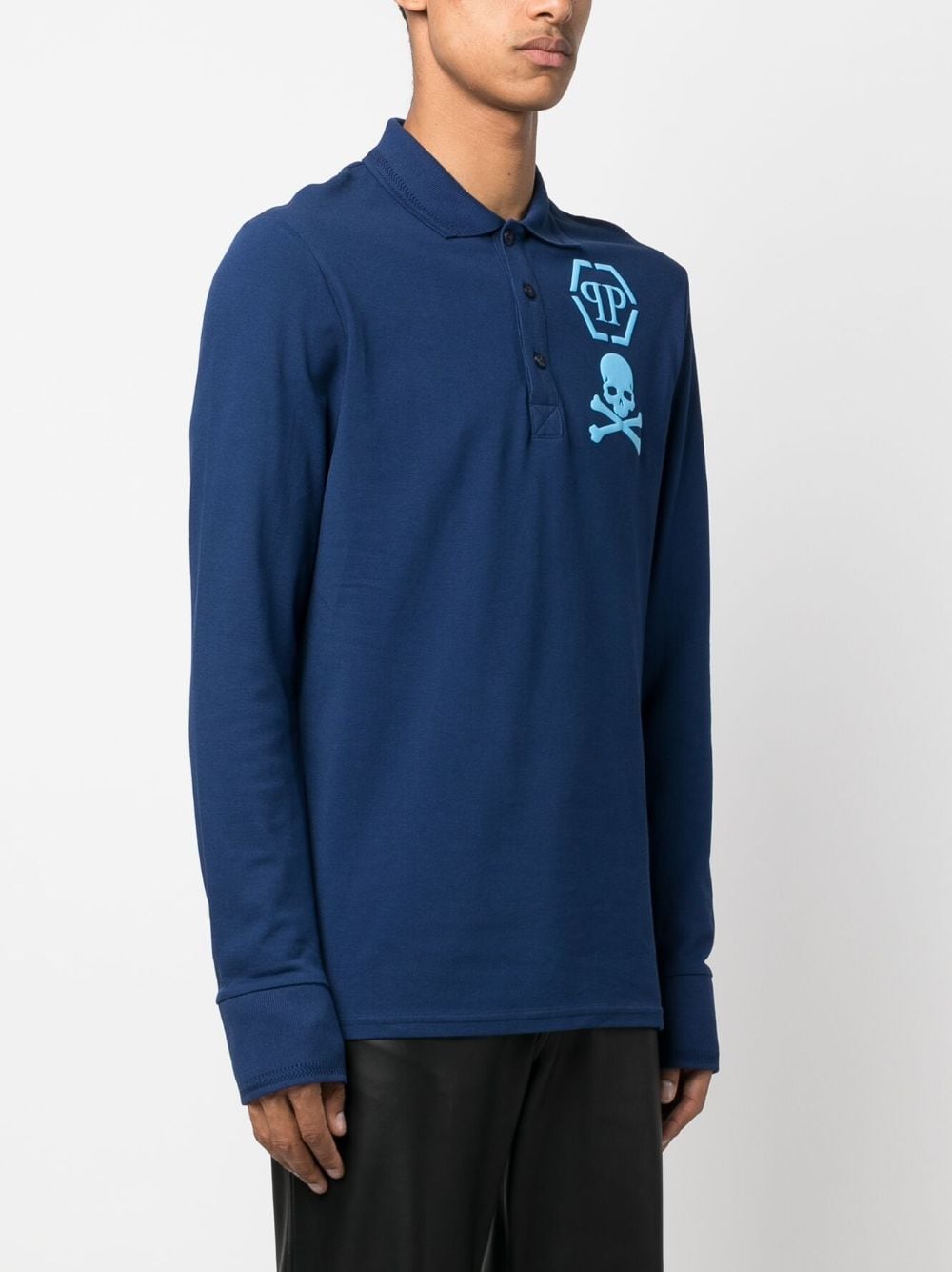 Shop Philipp Plein Logo-print Polo Shirt In Blue