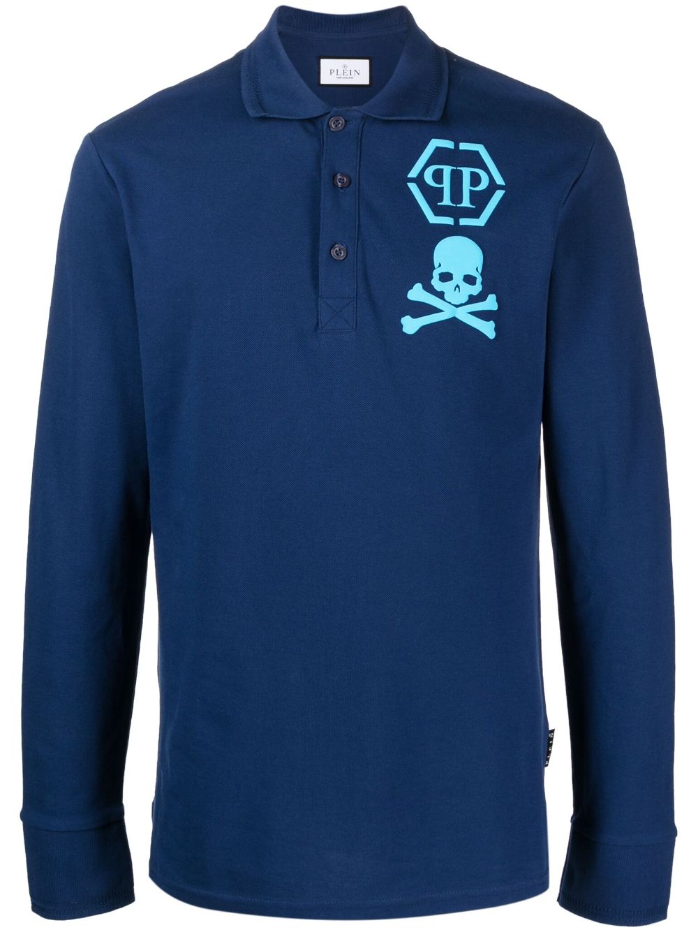 Philipp Plein Logo-print Polo Shirt In Blue