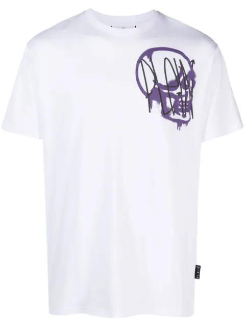 Philipp Plein T-shirt med metallisk finish og logotryk