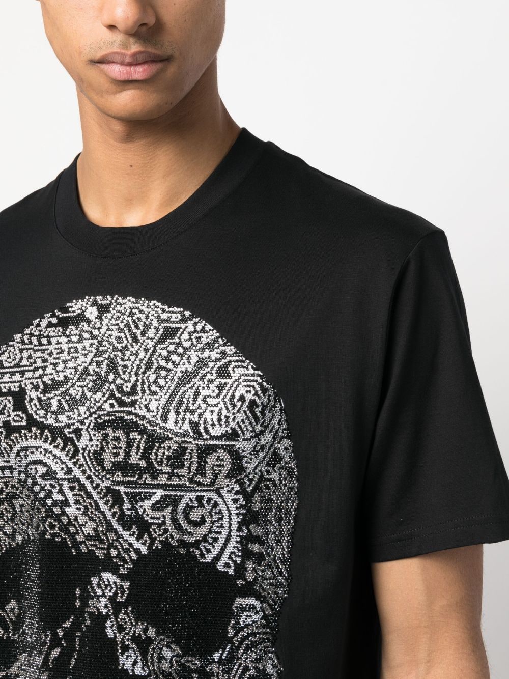 Shop Philipp Plein Paisley Skull-print T-shirt In Black