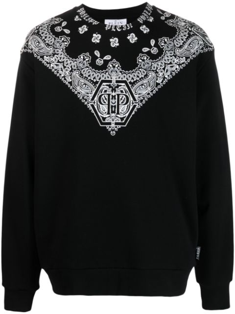 Philipp Plein bandana-print crew-neck sweatshirt Men