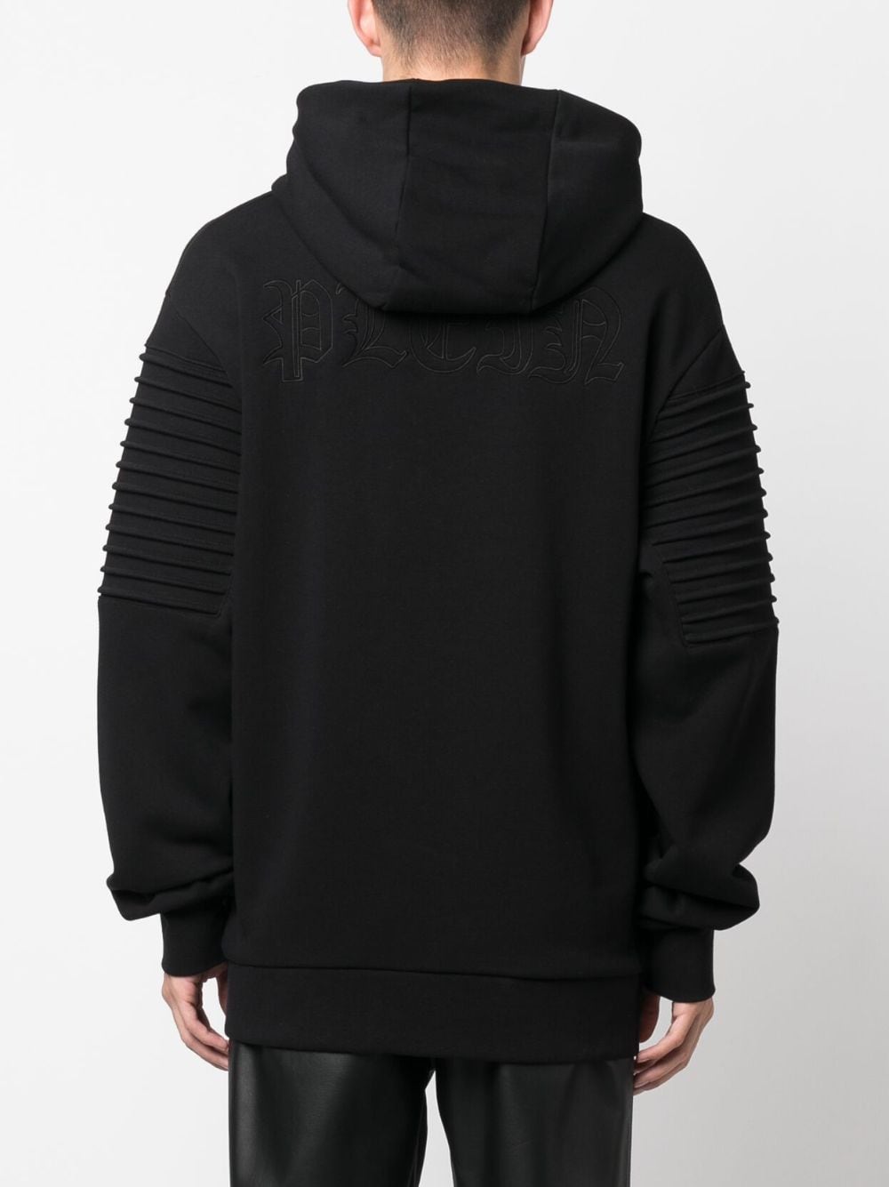 Shop Philipp Plein Gothic Plein Long-sleeve Hoodie In Black