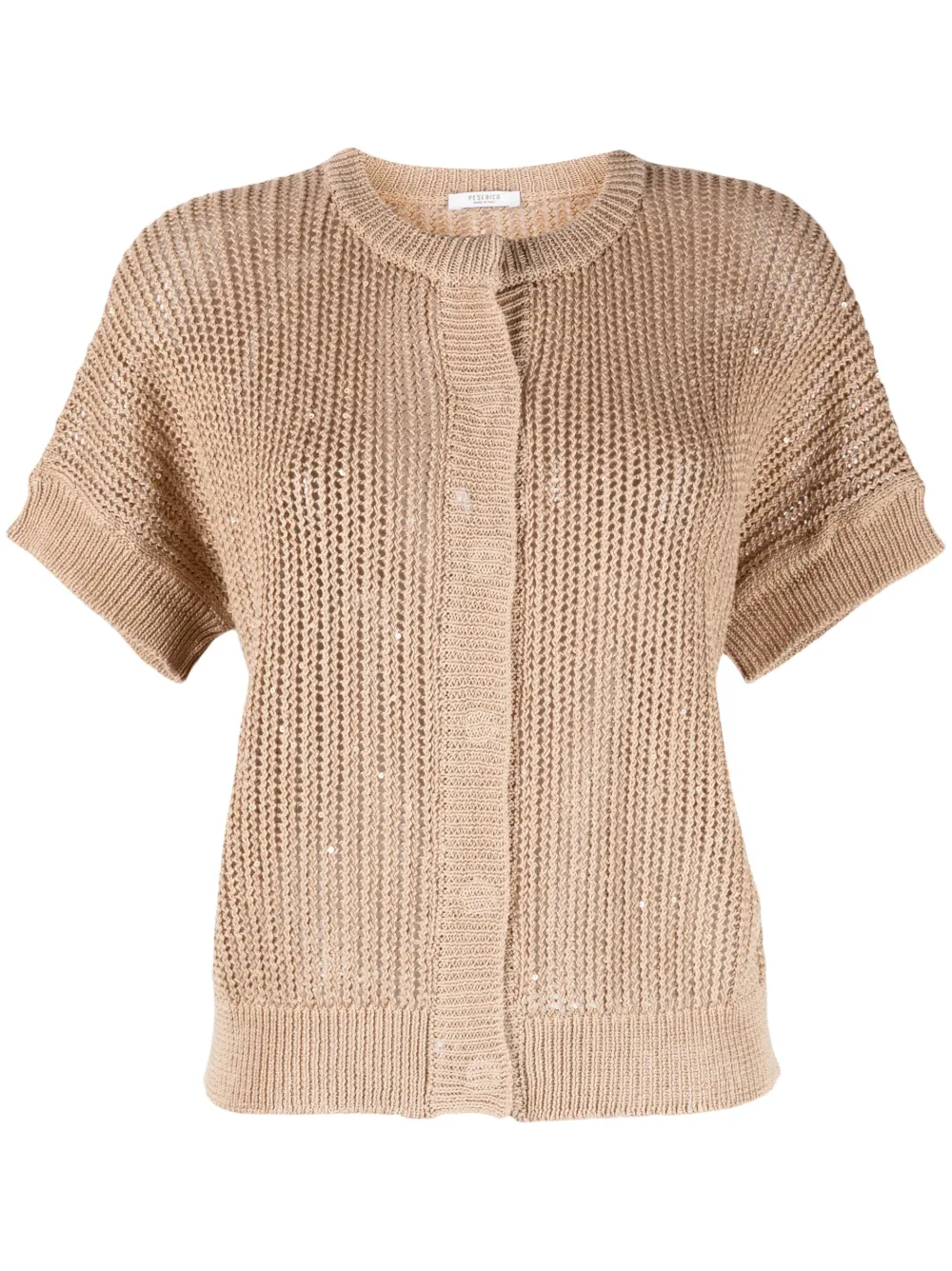 Peserico knitted short-sleeve top - Brown