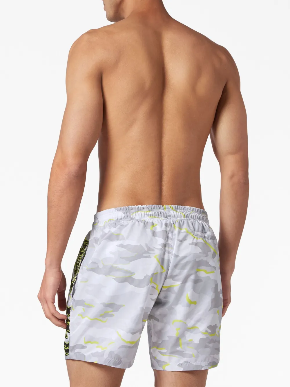 Plein Sport Zwembroek met camouflageprint Grijs
