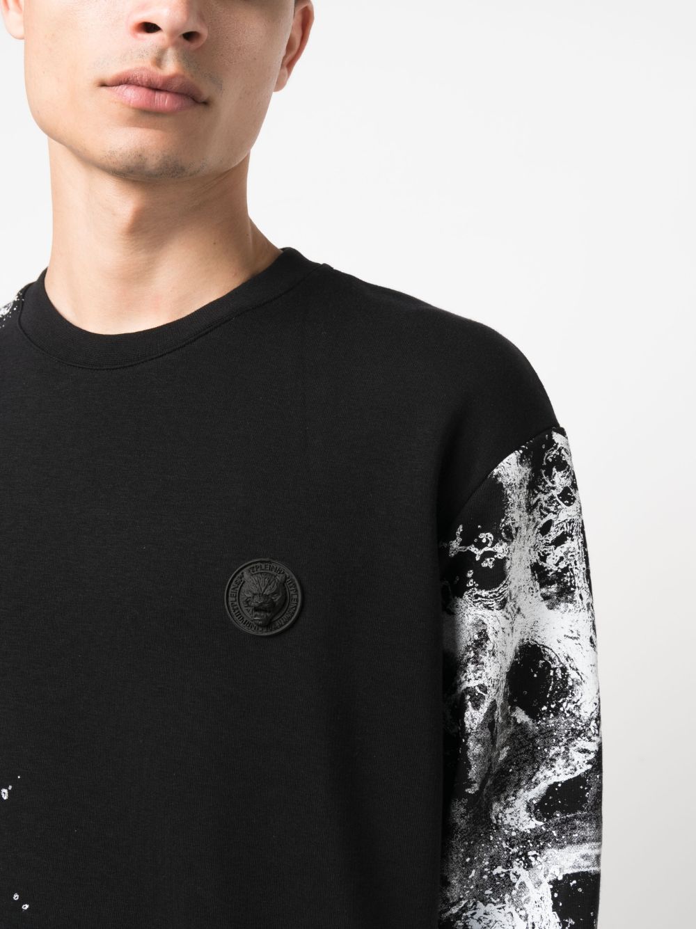 Shop Plein Sport Splash Extreme Cotton Sweatshirt In Black