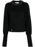 Philipp Plein Crystal-embellished wool knitted jumper - Black