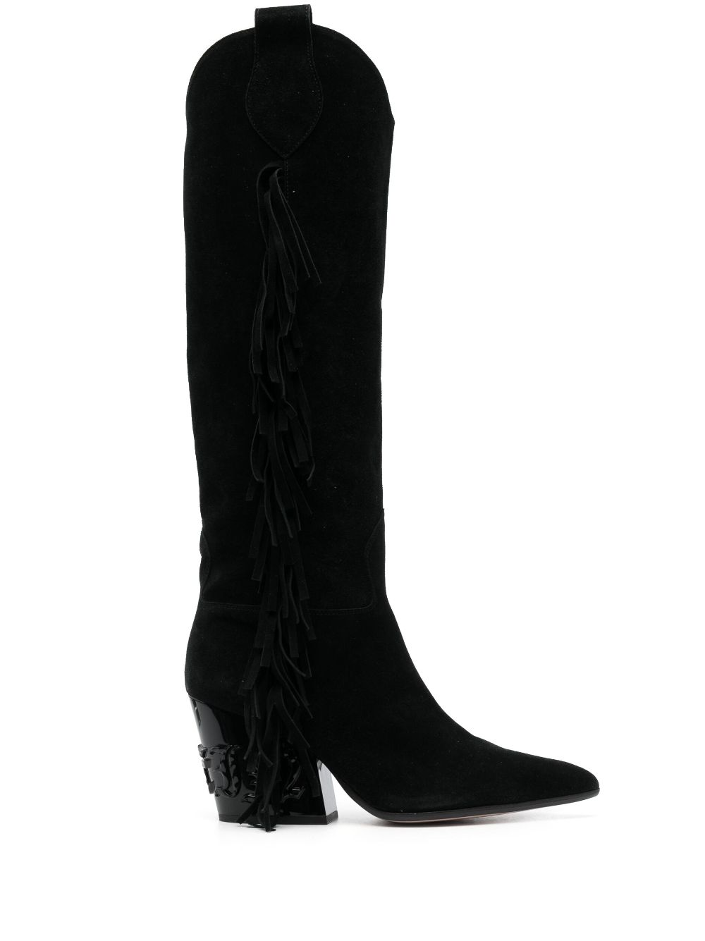 Philipp Plein Calf-leather Cowboy Boots In Black