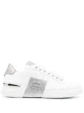 Philipp Plein Glitter Lo-Top leather sneakers - White