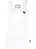 Philipp Plein logo-patch tank top - White