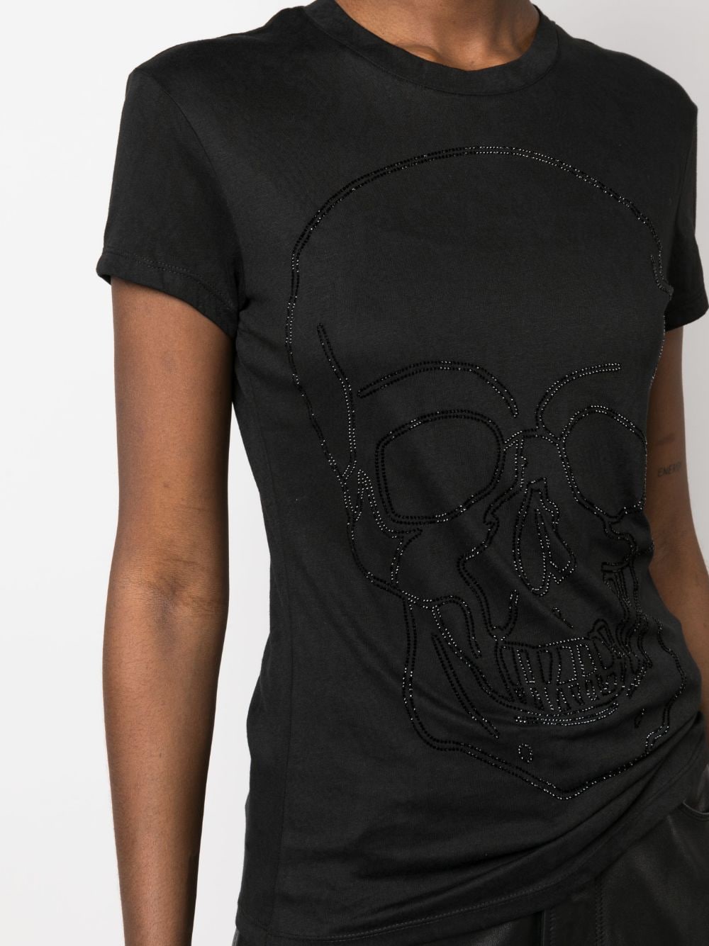 Shop Philipp Plein Sexy Pure Fit Skull Crew-neck T-shirt In Black