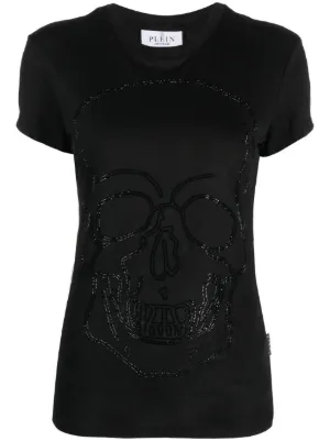 Philipp Plein ラインストーンロゴ Tシャツ | ブラック | FARFETCH JP