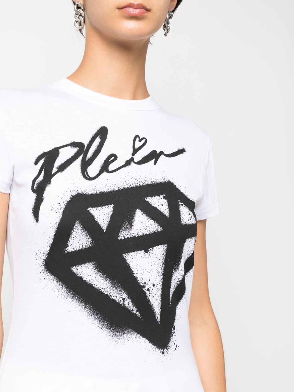 Shop Philipp Plein Sexy Pure Fit Crew-neck T-shirt In White