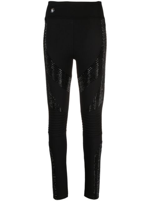 Philipp Plein rhinestone-embellished high-waisted leggings Women