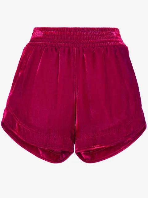 Philipp Plein shorts de terciopelo con pretina elástica