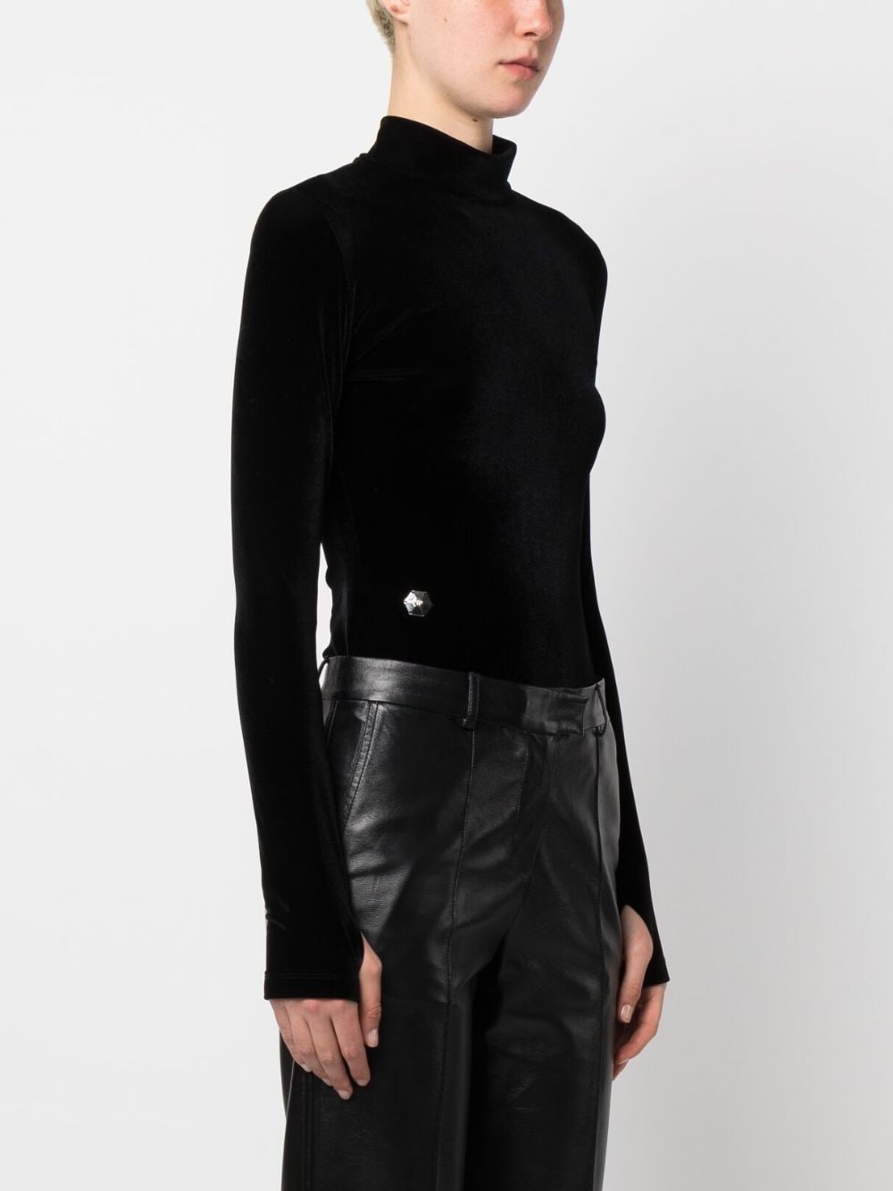 Shop Philipp Plein Long-sleeve Bodysuit In Black