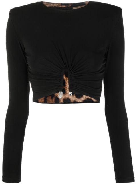 Philipp Plein gathered-detail cropped top Women