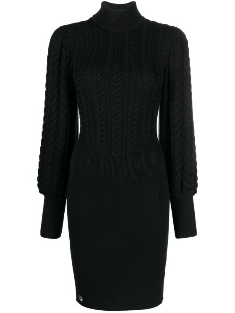 Philipp Plein cable-knit high-neck dress Women