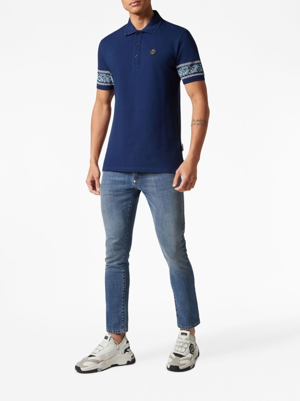 Philipp Plein Poloshirt met logopatch - Blauw