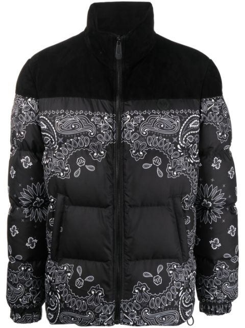 Philipp Plein bandana-print padded jacket Men