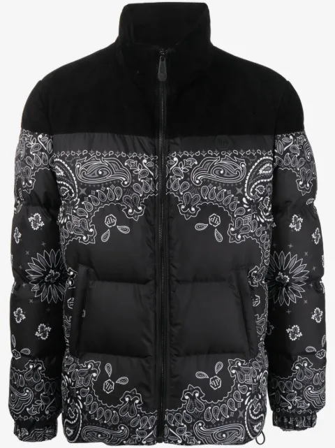 Philipp Plein bandana-print padded jacket