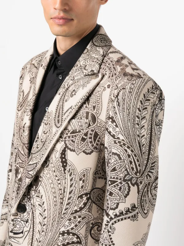 Philipp Plein paisley-print single-breasted Coat | Neutrals | FARFETCH